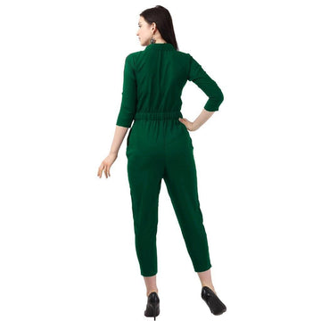 Women's Crepe Solid Jumpsuit Roposo Clout